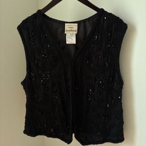 Vintage Joseph Ribkoff Beaded Vest (Black)– Size Large
